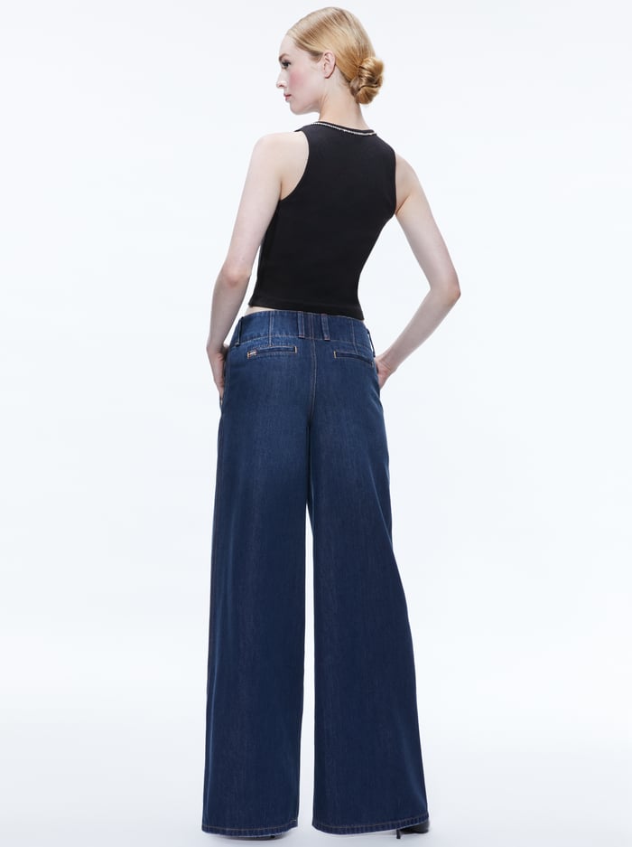 ANDERS LOW RISE PLEATED JEAN - LOVE TRAIN image 1 - Alice And Olivia