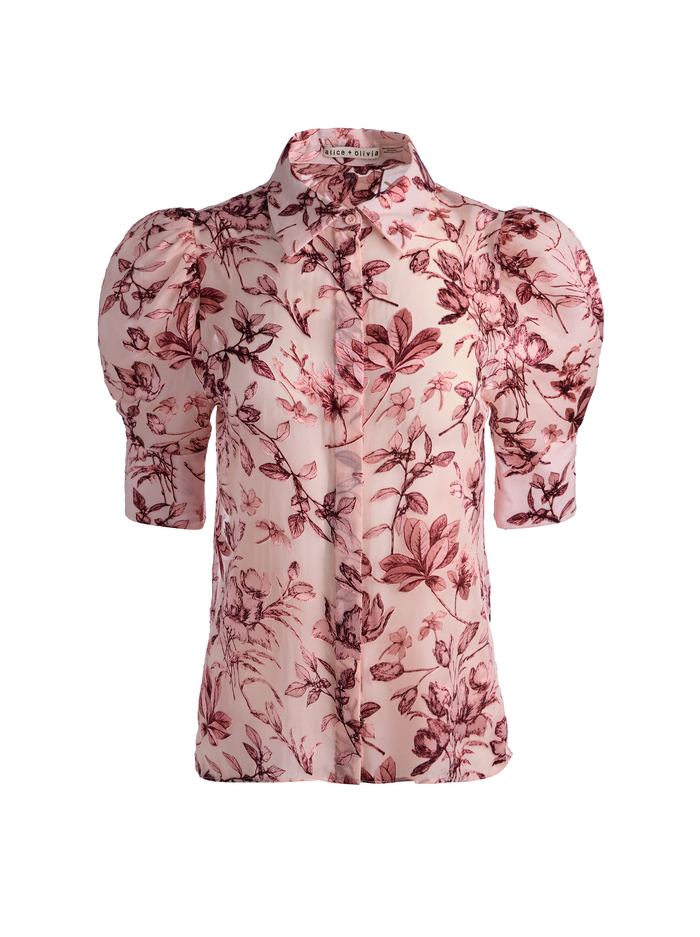 WILLA PUFF SLEEVE BLOUSE - MYSTIC GARDEN ENGLISH ROSE image 5 - ALICE + OLIVIA