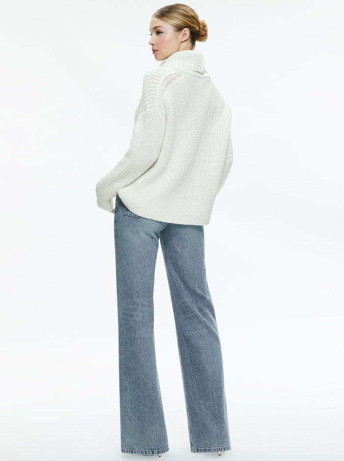 VERE DETACHABLE TURTLENECK SWEATER - SOFT WHITE image 1 - ALICE + OLIVIA