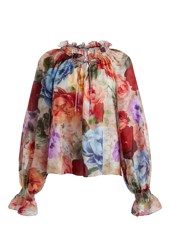 STORM FLORAL SM-NORAH PEASANT BLOUSE