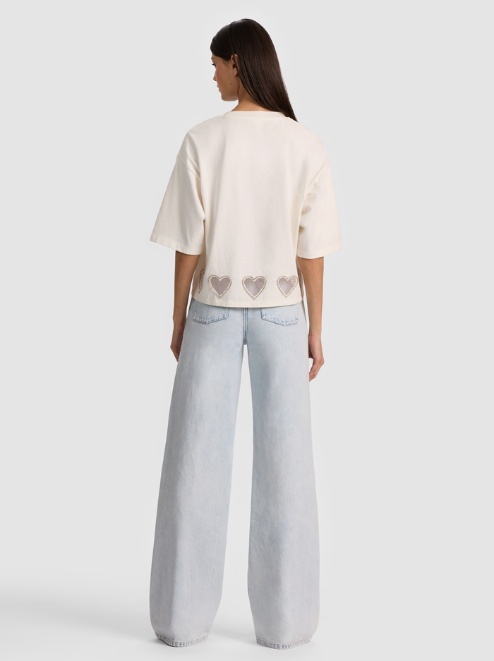 EVAN HEART CUTOUT TEE - OFF WHITE image 2 - ALICE + OLIVIA