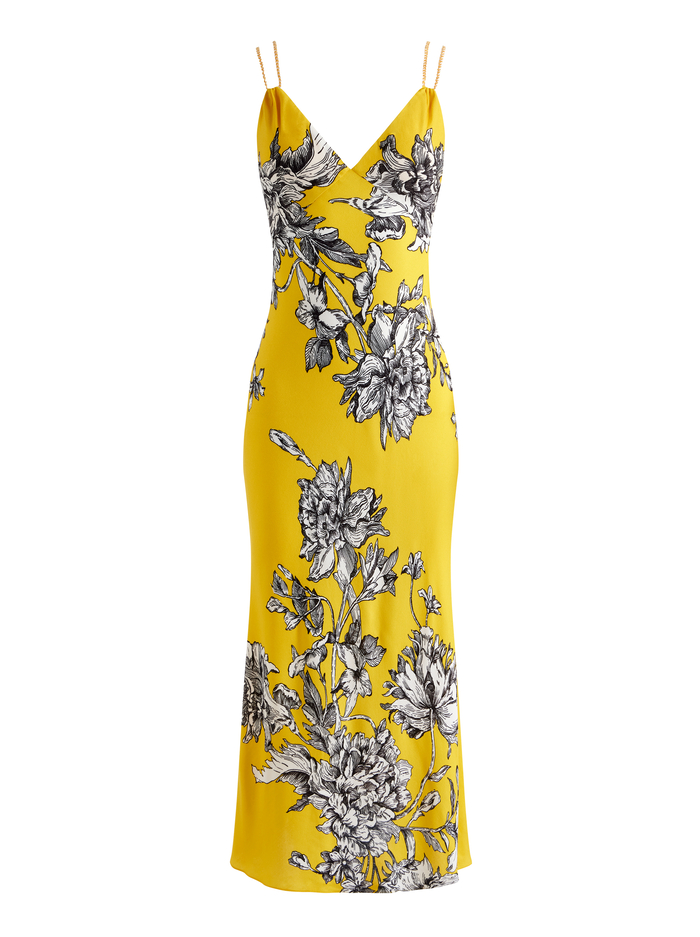 KIRO MIDI DRESS - BLOOMING WILD GOLDEN HOUR image 6 - Alice And Olivia