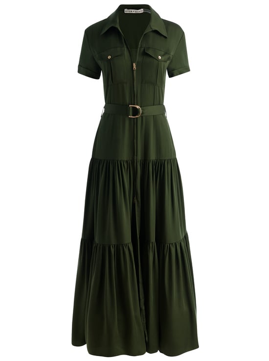 DARK FERN-LUCY MAXI SHIRT DRESS