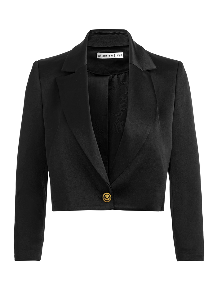 INES CROPPED BOXY BLAZER - BLACK image 5 - Alice And Olivia