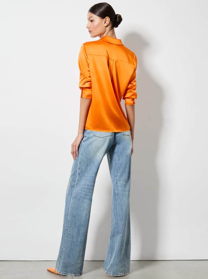 WILLA SILK BLOUSE - ORANGE BLAZE image 2 - Alice And Olivia