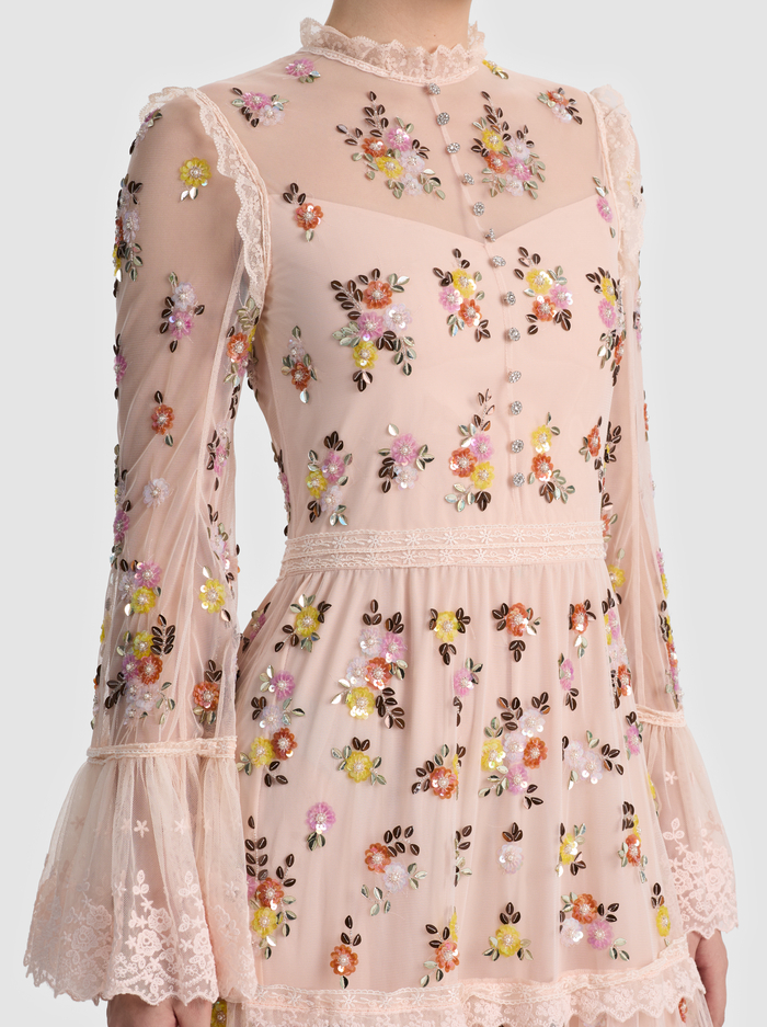 ALLEGRA EMBELLISHED LACE MAXI DRESS - PALE PINK image 2 - ALICE + OLIVIA