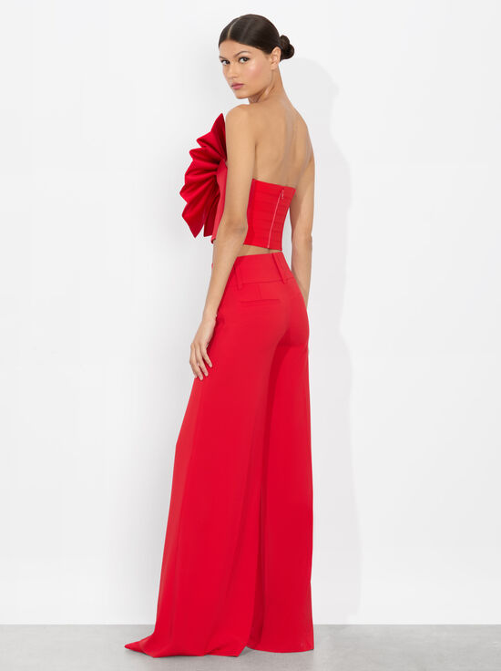 BRIGHT RUBY-SIBELLA BOW TOP