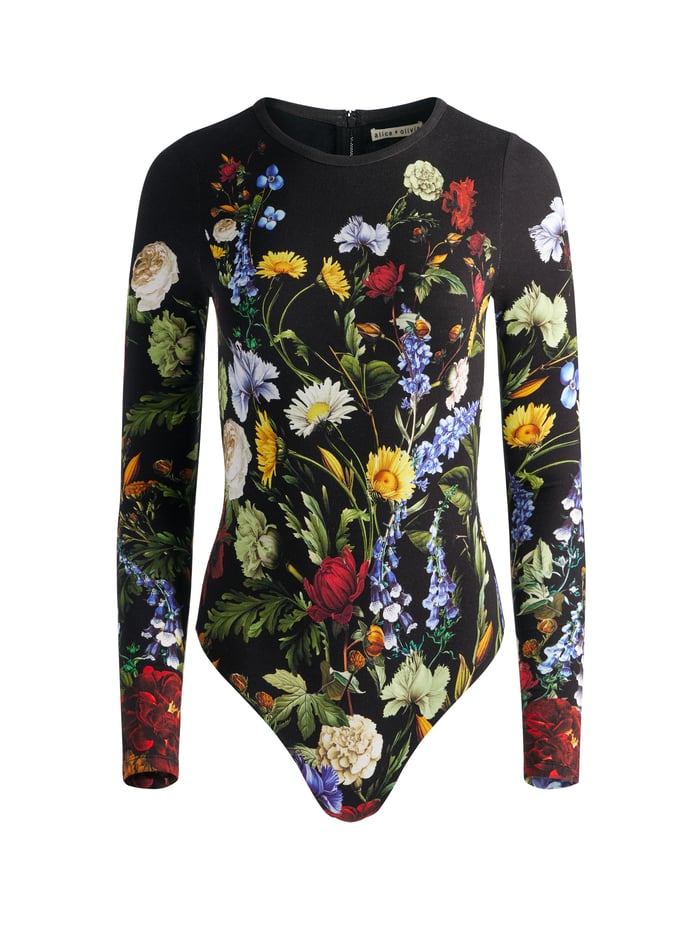 OLEA LONG SLEEVE BODYSUIT - SOCIAL HOUR BLACK image 5 - Alice And Olivia