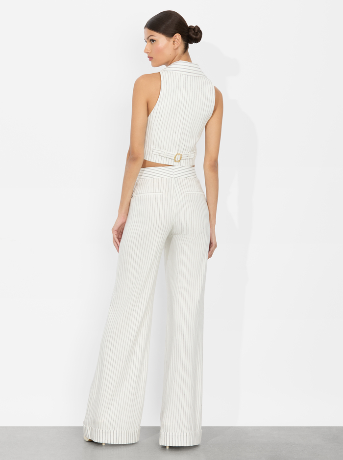DONNA LINEN VEST - OFF WHITE/BLACK image 2 - Alice And Olivia