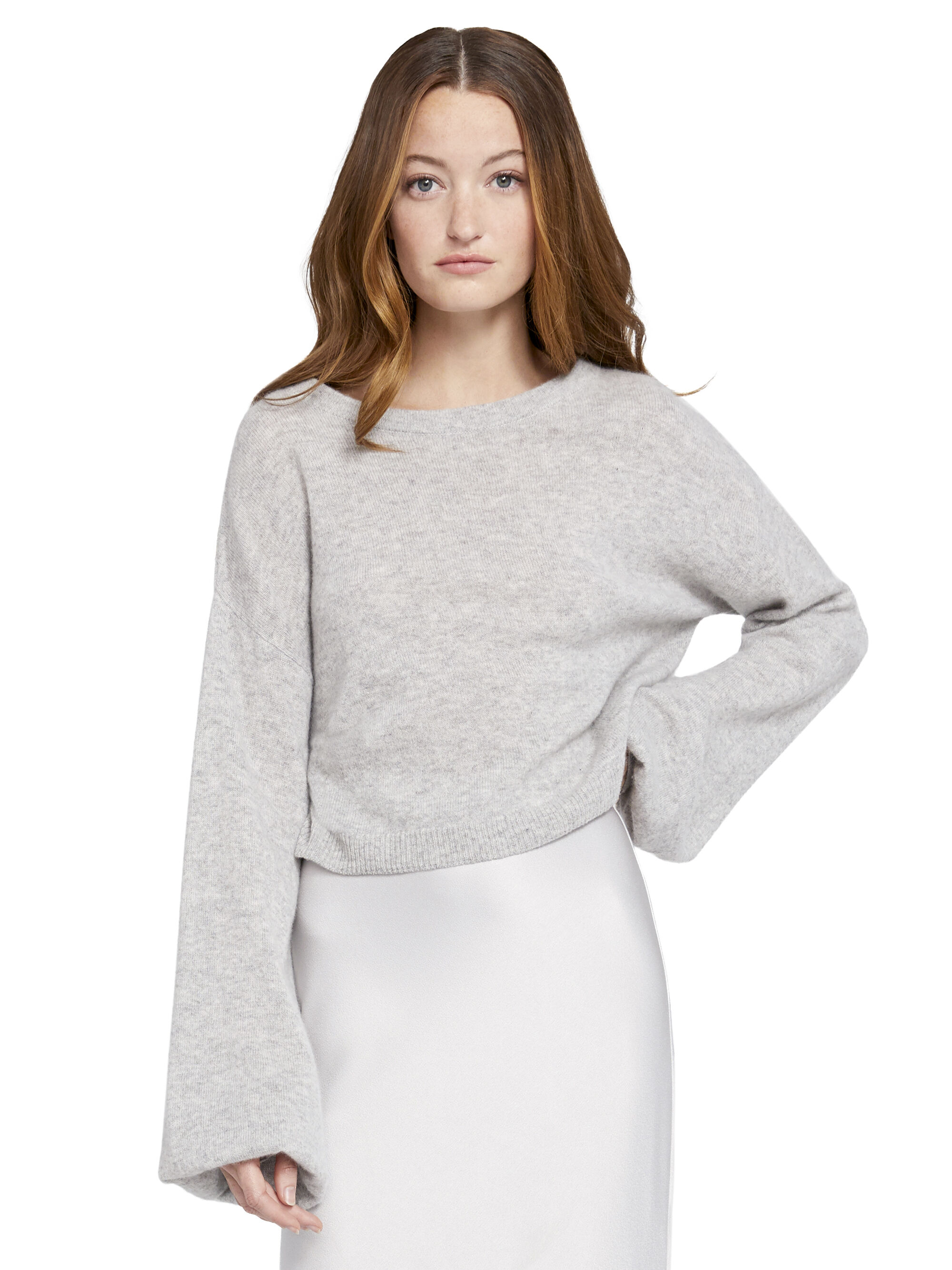 gray cropped cardigan