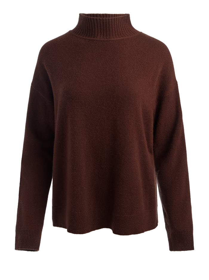 MELIE CASHMERE PULLOVER - DARK CHOCOLATE image 5 - Alice And Olivia