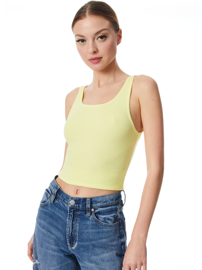 JEMI RIBBED TANK - LEMON - Alice And Olivia