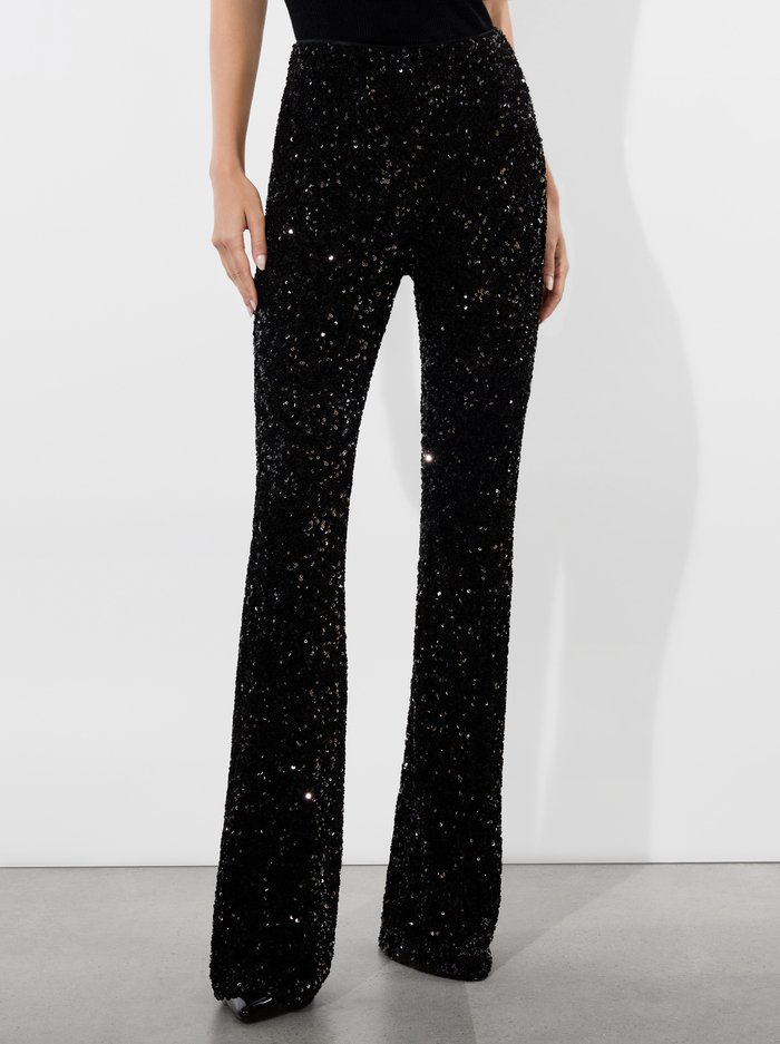 RMP SEQUIN PANT - BLACK - Alice And Olivia