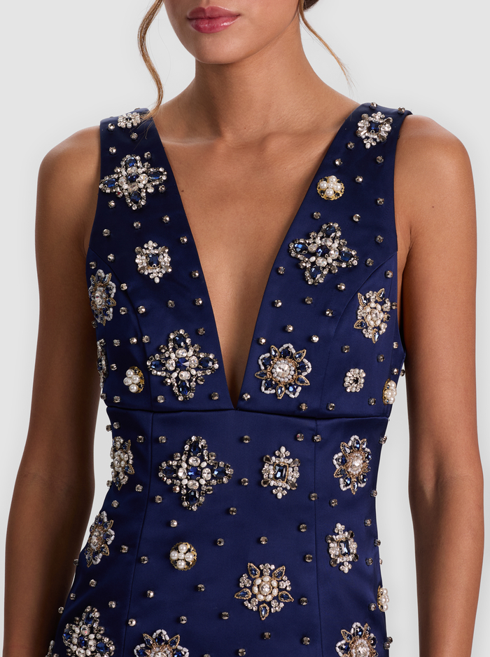 MANDY EMBELLISHED MINI DRESS - MIDNIGHT BLUE image 2 - ALICE + OLIVIA