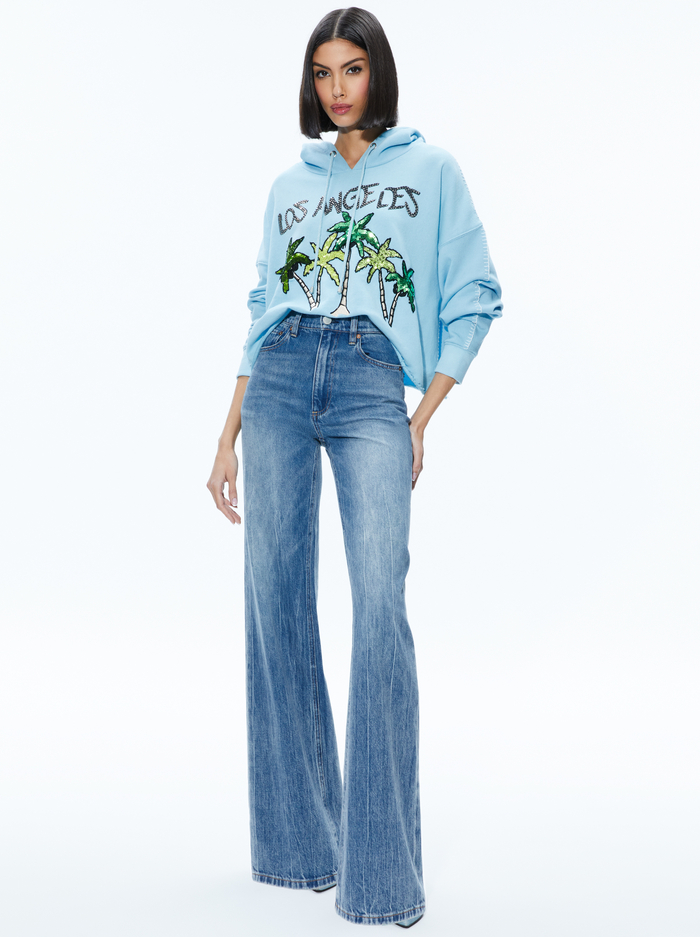 SUNNY BOXY CROPPED HOODIE - ICE image 2 - Alice And Olivia