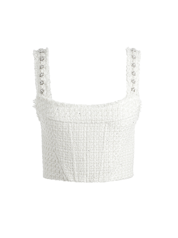 VICENTA EMBELLISHED STRUCTURED CORSET - OFF WHITE MULTI image 5 - Alice And Olivia
