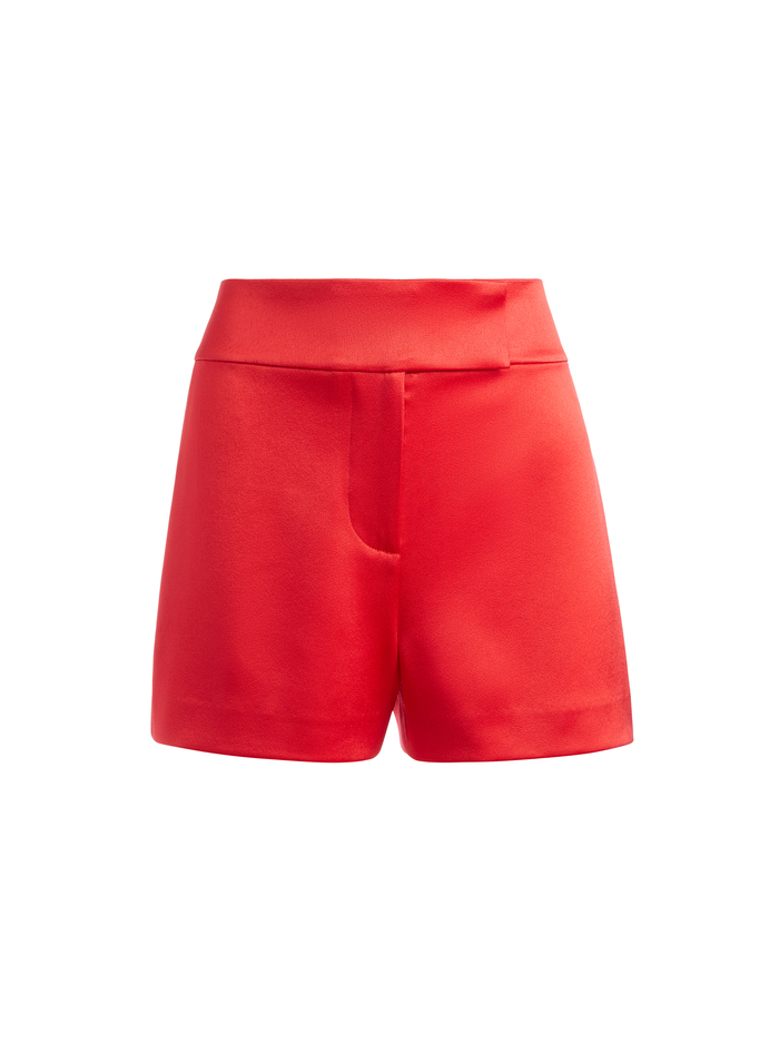 DYLAN HIGH WAISTED PINTUCK SHORT - BRIGHT POPPY image 4 - Alice And Olivia