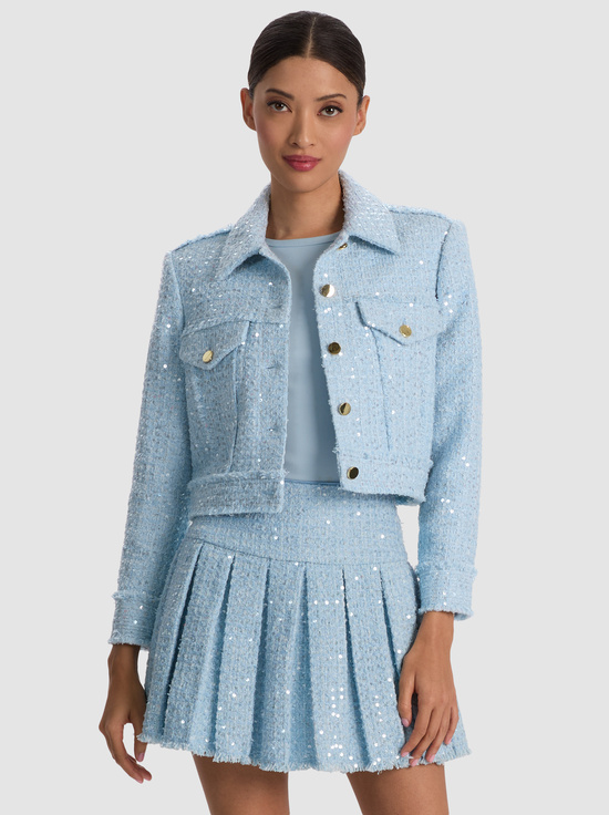 CAROLINA BLUE-CHLOE TWEED JACKET