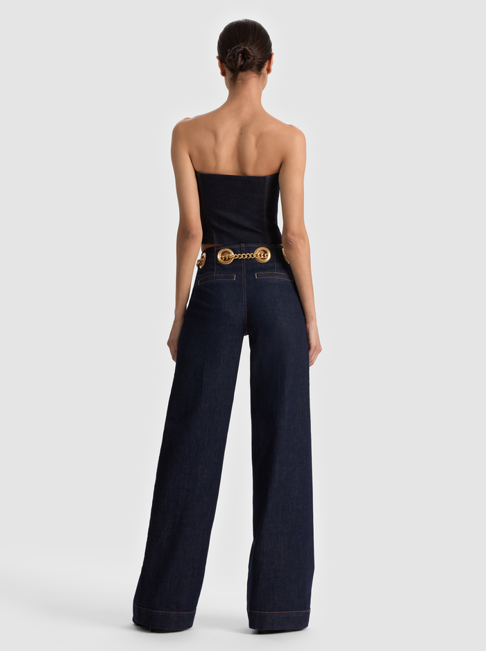 JASPER CHAIN BELT JEAN - DARK RINSE image 2 - ALICE + OLIVIA