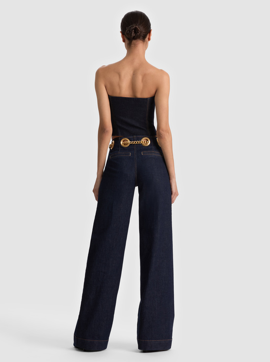 DARK RINSE-JASPER CHAIN BELT JEAN