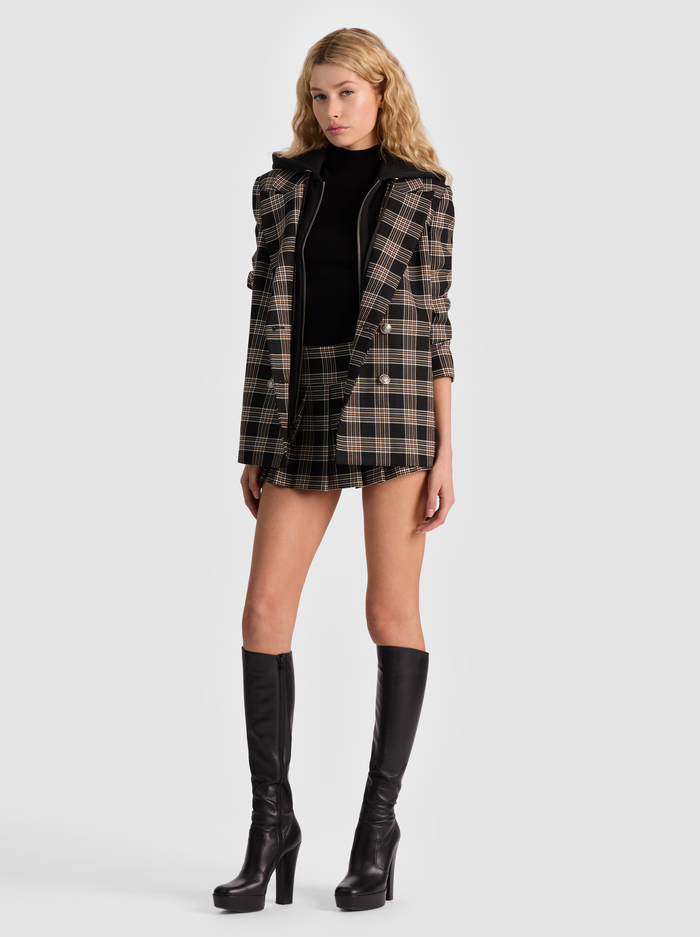 JORDAN BLAZER WITH REMOVABLE HOODIE - BLACK/MULTI image 4 - Alice And Olivia