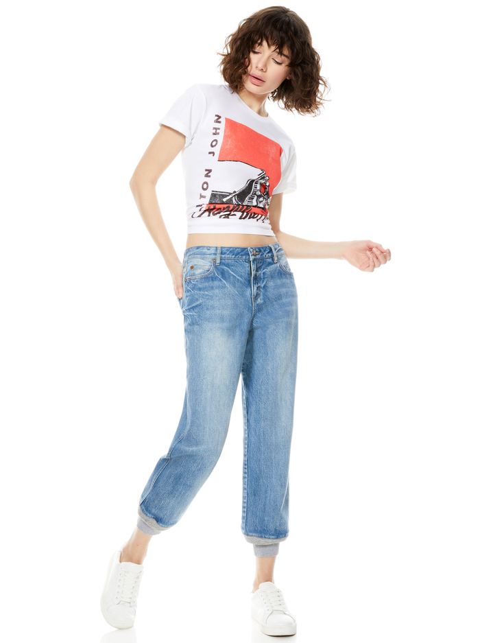 KESHA LOW RISE JEAN W RIB - BEST INTENTIONS image 4 - ALICE + OLIVIA