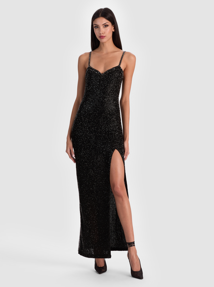 NINA EMBELLISHED MAXI DRESS - BLACK image 2 - Alice And Olivia