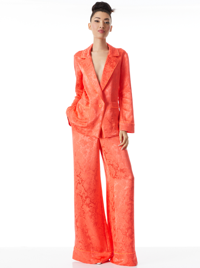 SHANDA PAJAMA BLAZER - BRIGHT CORAL image 4 - Alice And Olivia