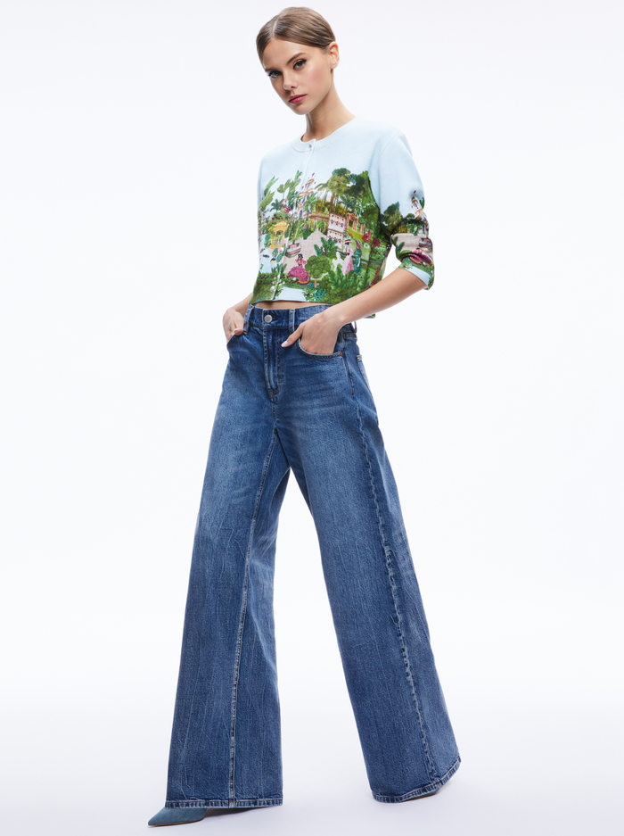 BRIGID EMBROIDERED CROPPED CARGIAN - COUTURE PALACE image 4 - Alice And Olivia