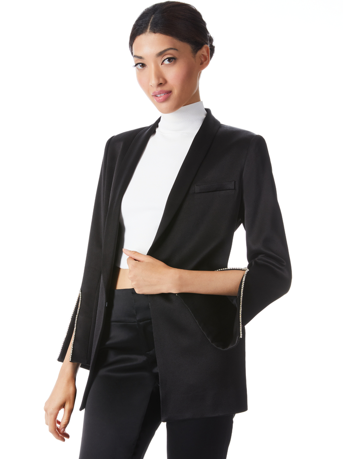 JACE SHAWL COLLAR BLAZER - BLACK - Alice And Olivia