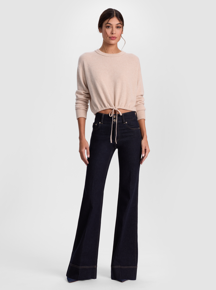 BERNETTA CROPPED DRAWSTRING PULLOVER - OATMEAL HEATHER image 1 - ALICE + OLIVIA