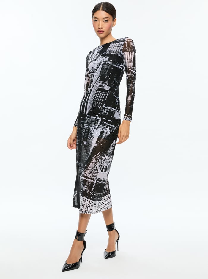 DELORA MIDI DRESS - CITYSCAPE image 4 - Alice And Olivia