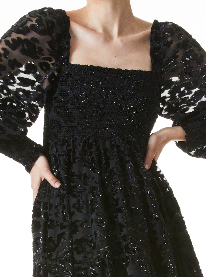 ROWEN LEOPARD MIDI DRESS - BLACK image 3 - ALICE + OLIVIA