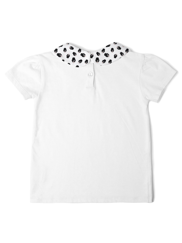 A+O x DOTTY DUNGAREES PETER PAN COLLAR TOP - STACE FACE image 6 - ALICE + OLIVIA