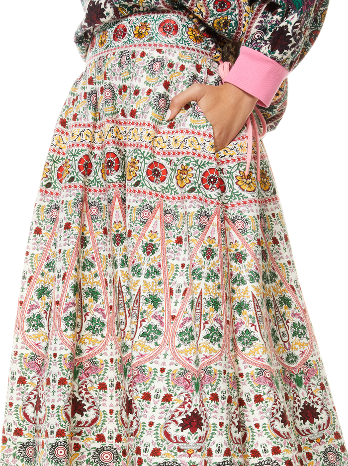 EARLA EMBROIDERED MIDI SKIRT - FLOWER POT ECRU MULTI image 3 - Alice And Olivia