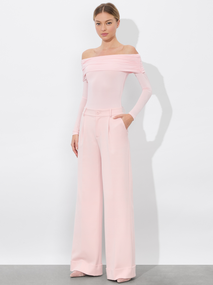 MOLLIE CONVERTIBLE BODYSUIT - SHELL PINK image 4 - Alice And Olivia