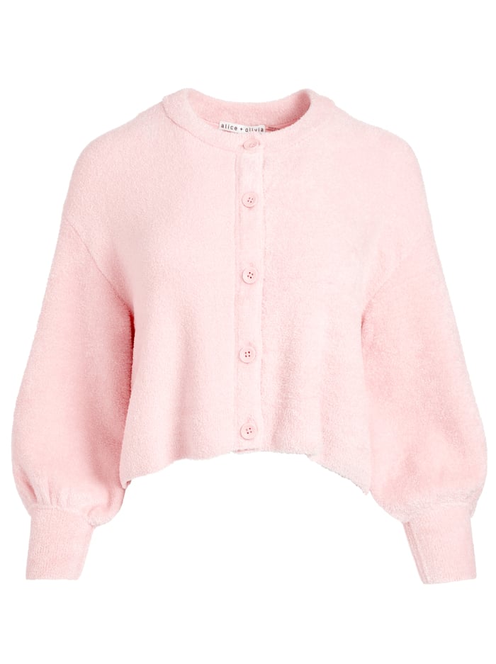 SYLVIE FUZZY CROPPED CARDIGAN - ENGLISH ROSE image 5 - Alice And Olivia