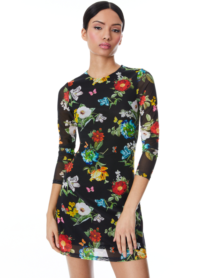 DELORA LONG SLEEVE MINI DRESS - ATRIUM FLORAL SM image 2 - Alice And Olivia