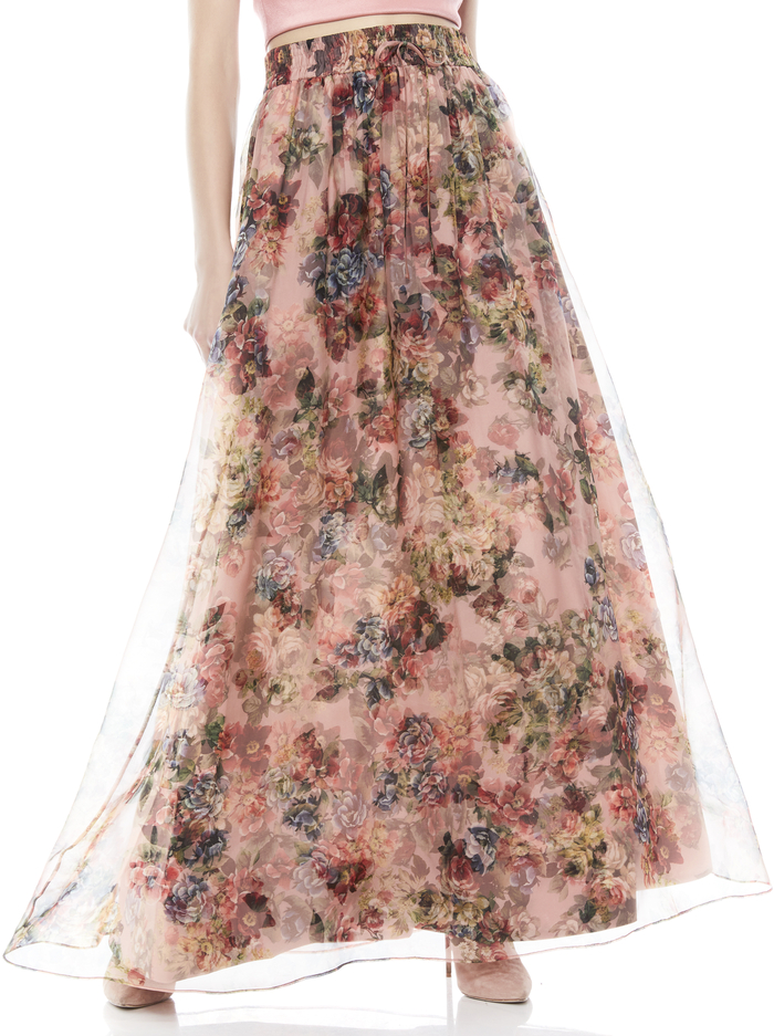 DIXIE ANKLE LENGTH GOWN SKIRT - CLOUD DANCER ROSE TAN image 1 - Alice And Olivia