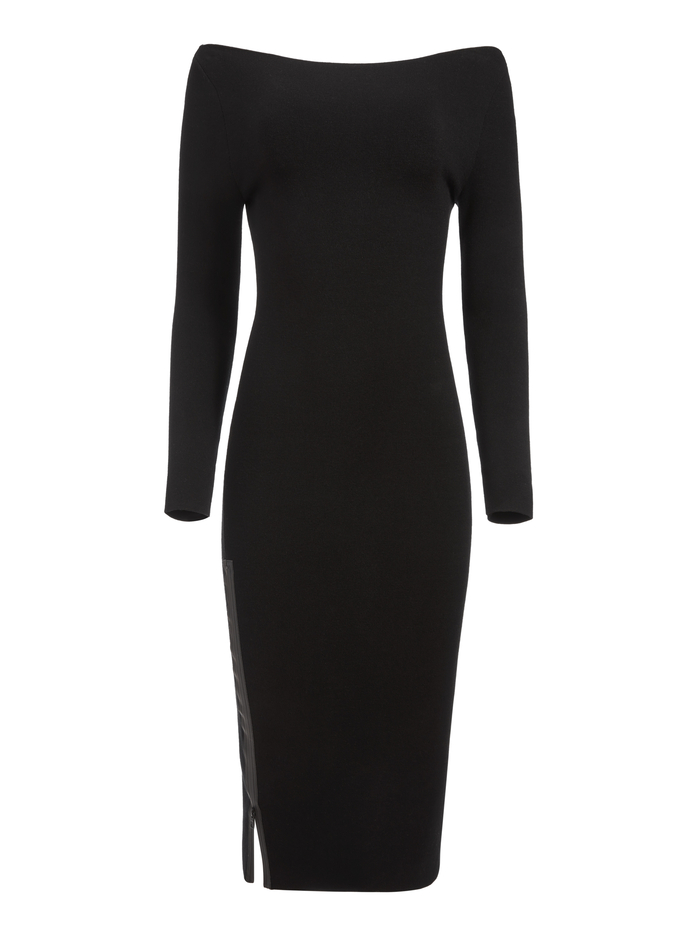 ROCHELLE BOATNECK MIDI DRESS - BLK/BLK image 5 - Alice And Olivia