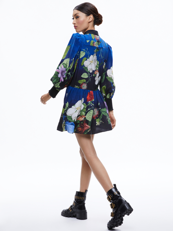 BERTHA BLOUSON SLEEVE MINI DRESS