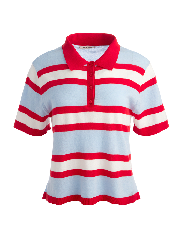 TILLIE STRIPED POLO - MULTI image 5 - Alice And Olivia