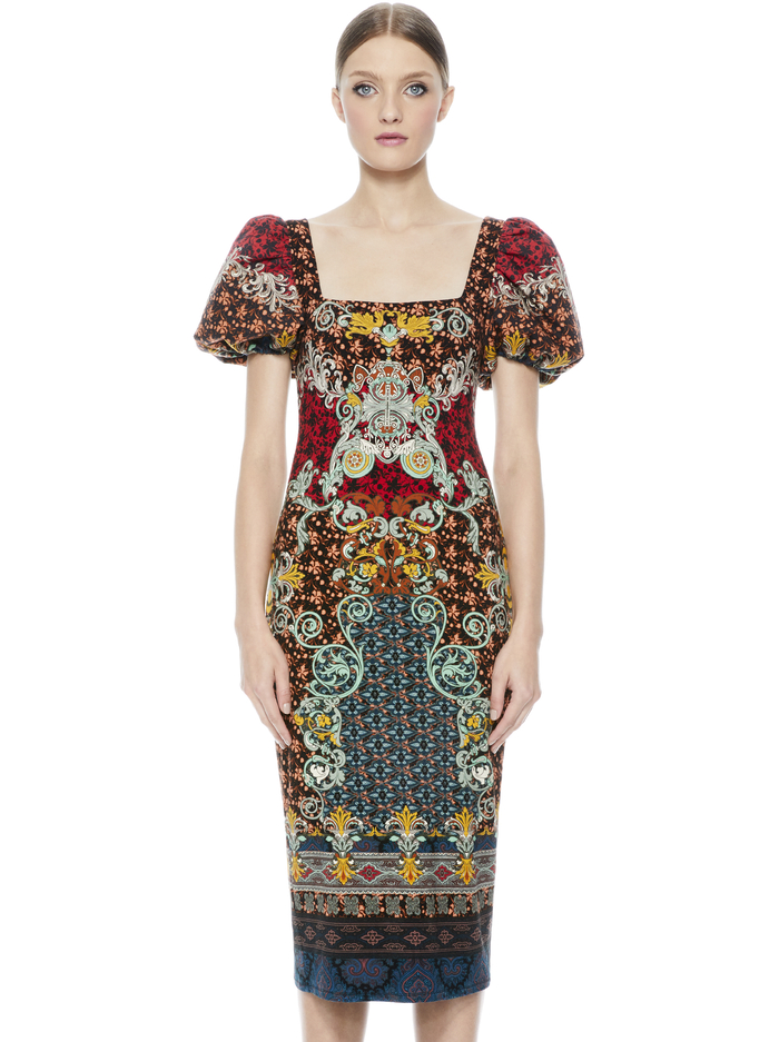 LEXIA PUFF SLEEVE MIDI DRESS - ALWAYS FOREVER MULTI image 2 - Alice And Olivia
