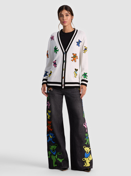 SOFT WHITE MULTI-A+O X GRATEFUL DEAD BRADFORD CARDIGAN