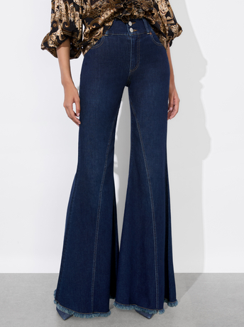 DREAM ON-BEAUTIFUL HIGH RISE RUFFLE HEM JEAN