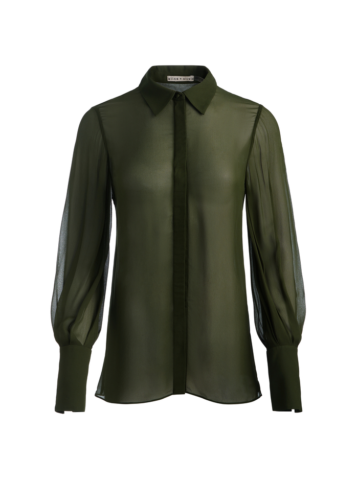 TURNER BUTTON DOWN - DARK OLIVE image 5 - Alice And Olivia