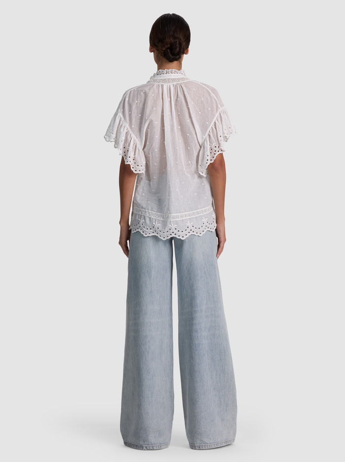 JULIUS EMBROIDERED TUNIC TOP - OFF WHITE image 2 - ALICE + OLIVIA