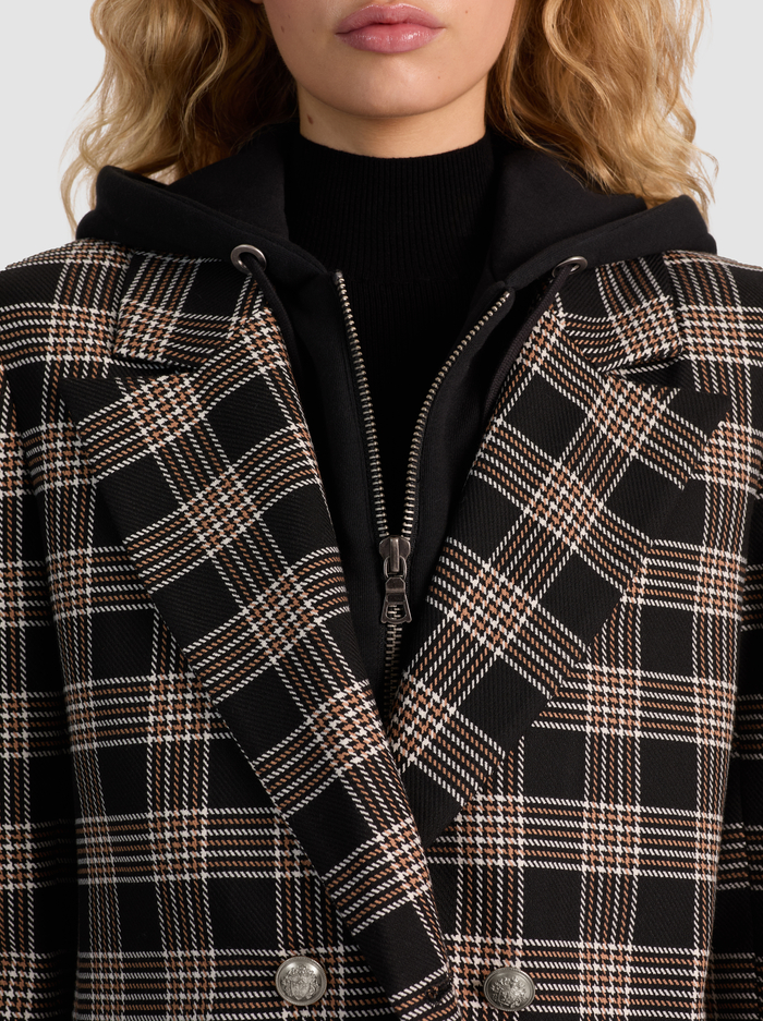 JORDAN BLAZER WITH REMOVABLE HOODIE - BLACK/MULTI image 3 - Alice And Olivia