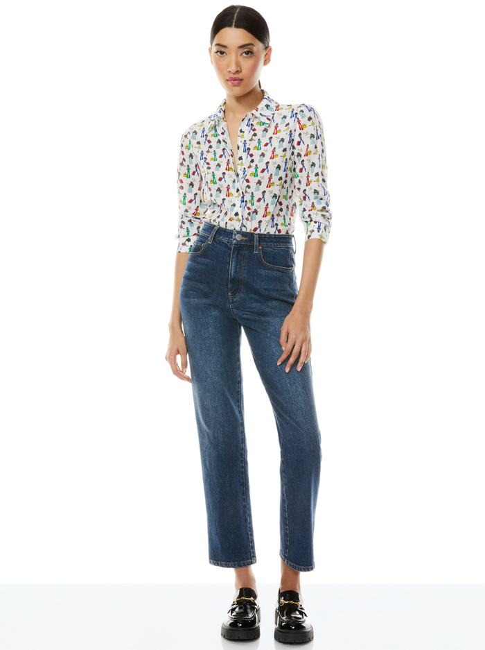 WILLA SILK BLOUSE - PASSPORT STACE image 2 - Alice And Olivia