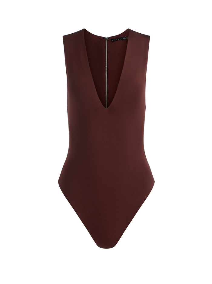 OLEA BODYSUIT - MOCHA image 5 - Alice And Olivia